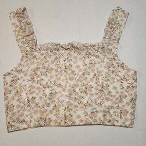 Cider CORSET Ruffled Strap Crop TOP, Small EUC